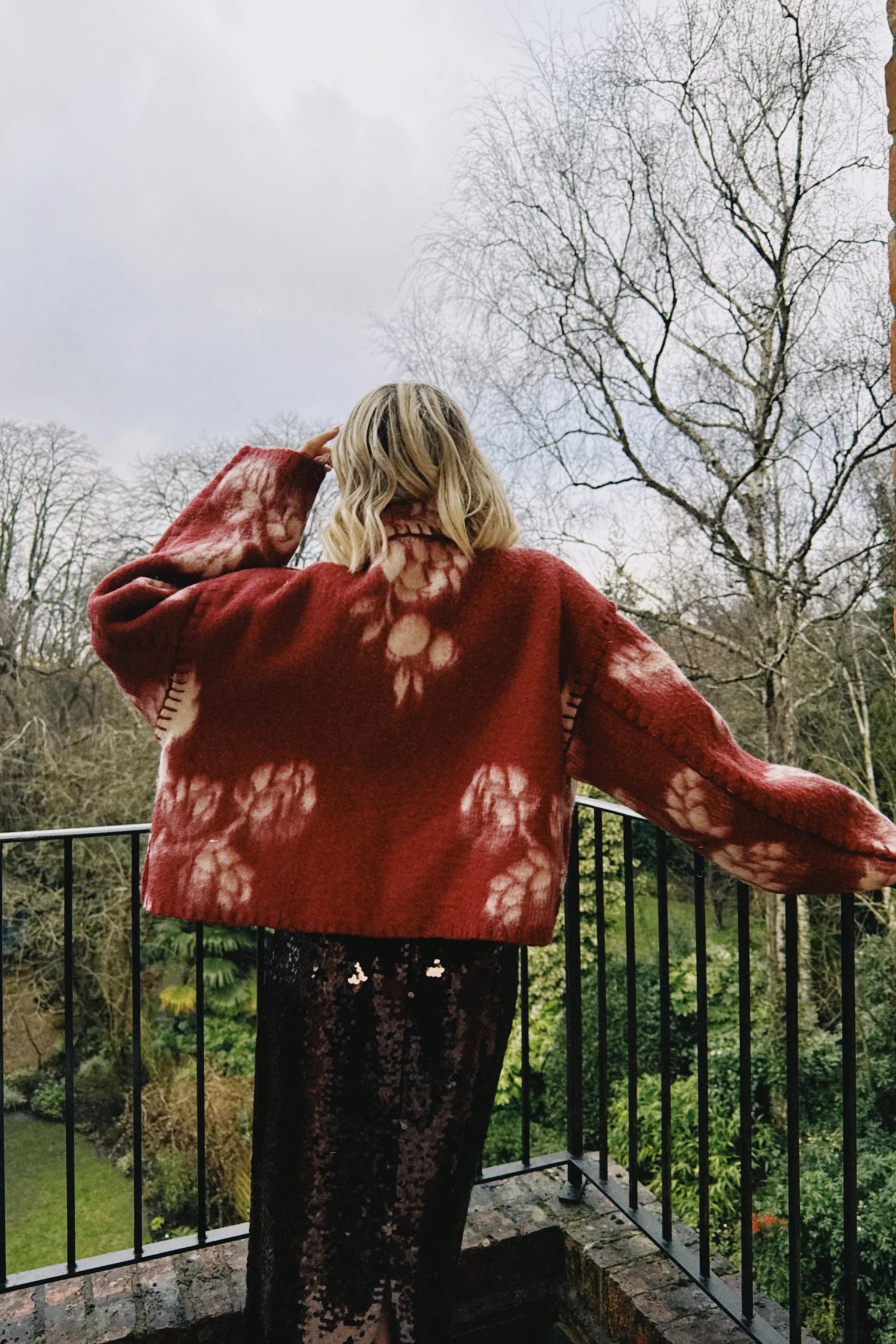 Bordeaux Monochrome Blanket Coat