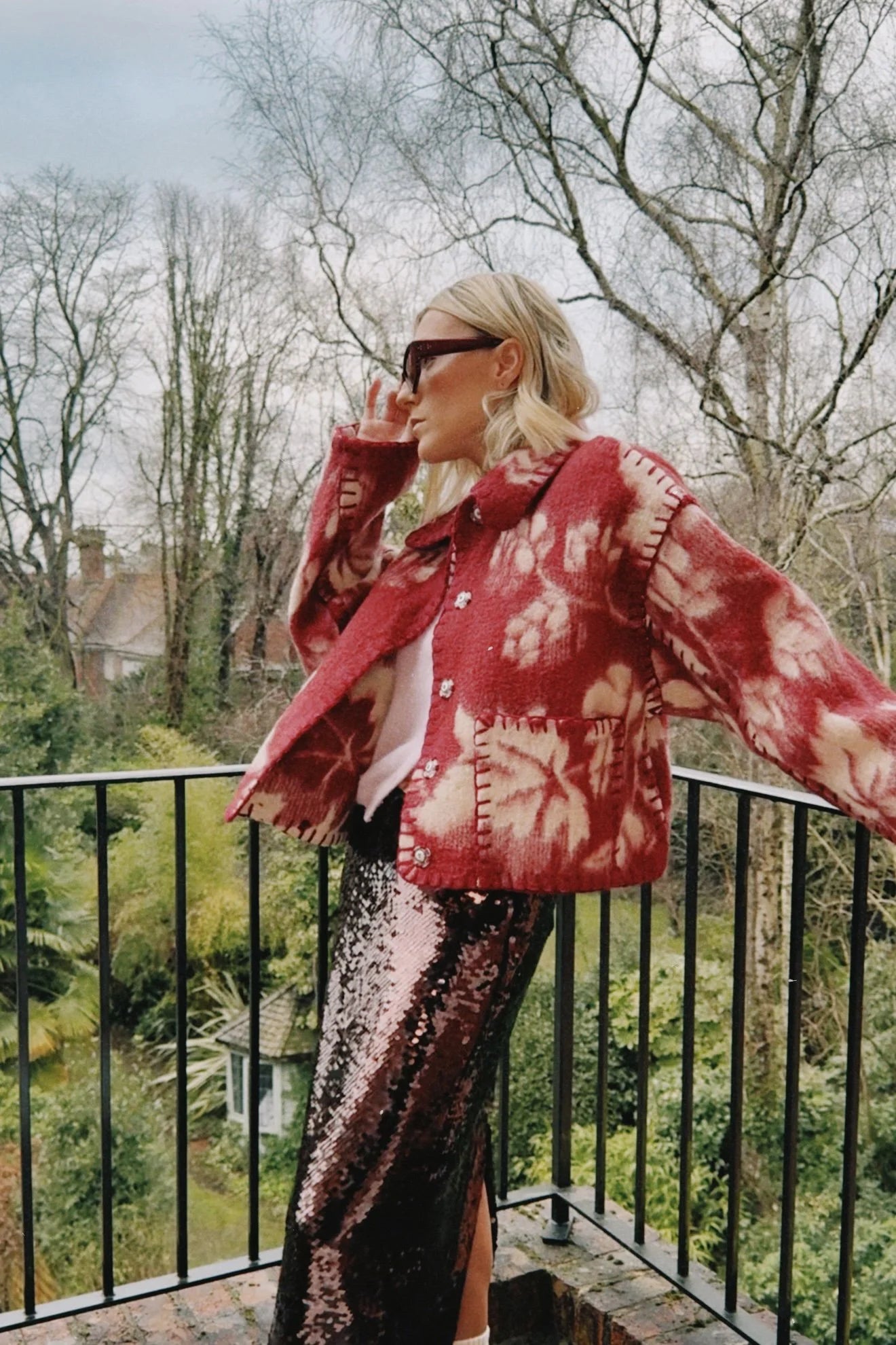Bordeaux Monochrome Blanket Coat