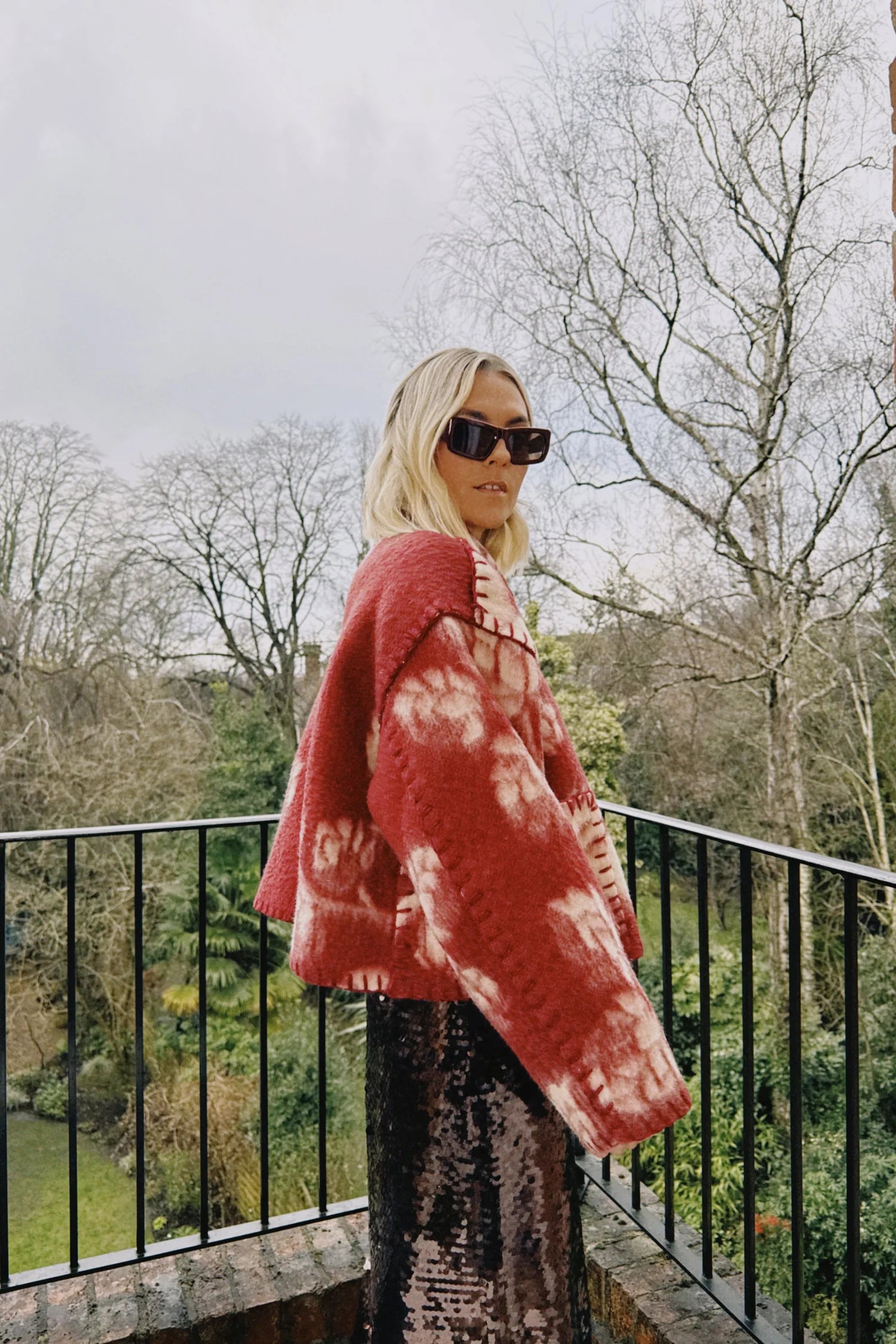 Bordeaux Monochrome Blanket Coat