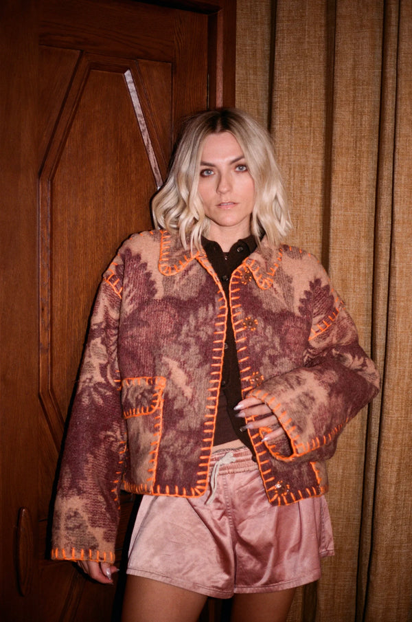 Brocade Camo Blanket Coat
