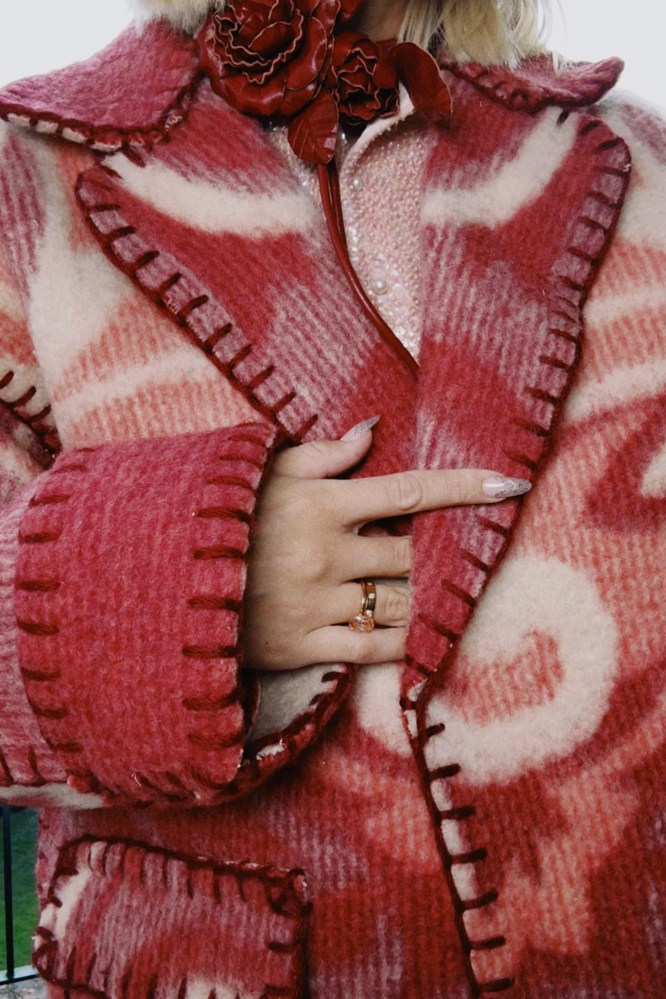 Cherry Rococo Blanket Coat