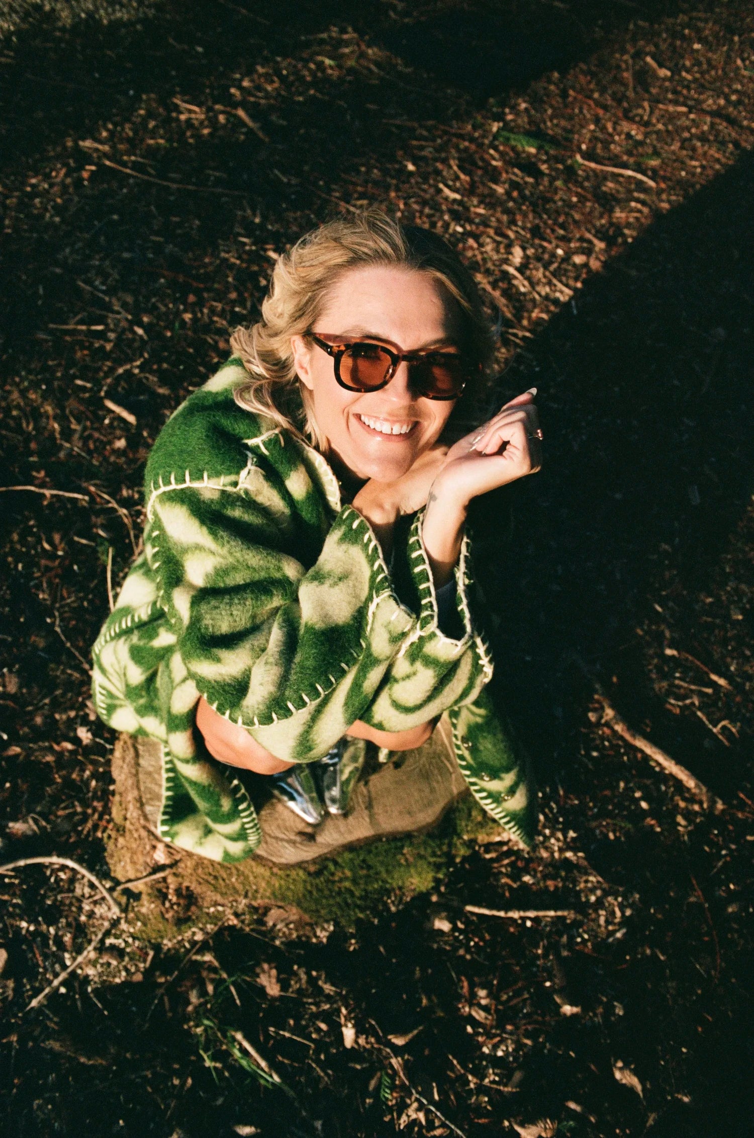 Forest Moss Blanket Coat