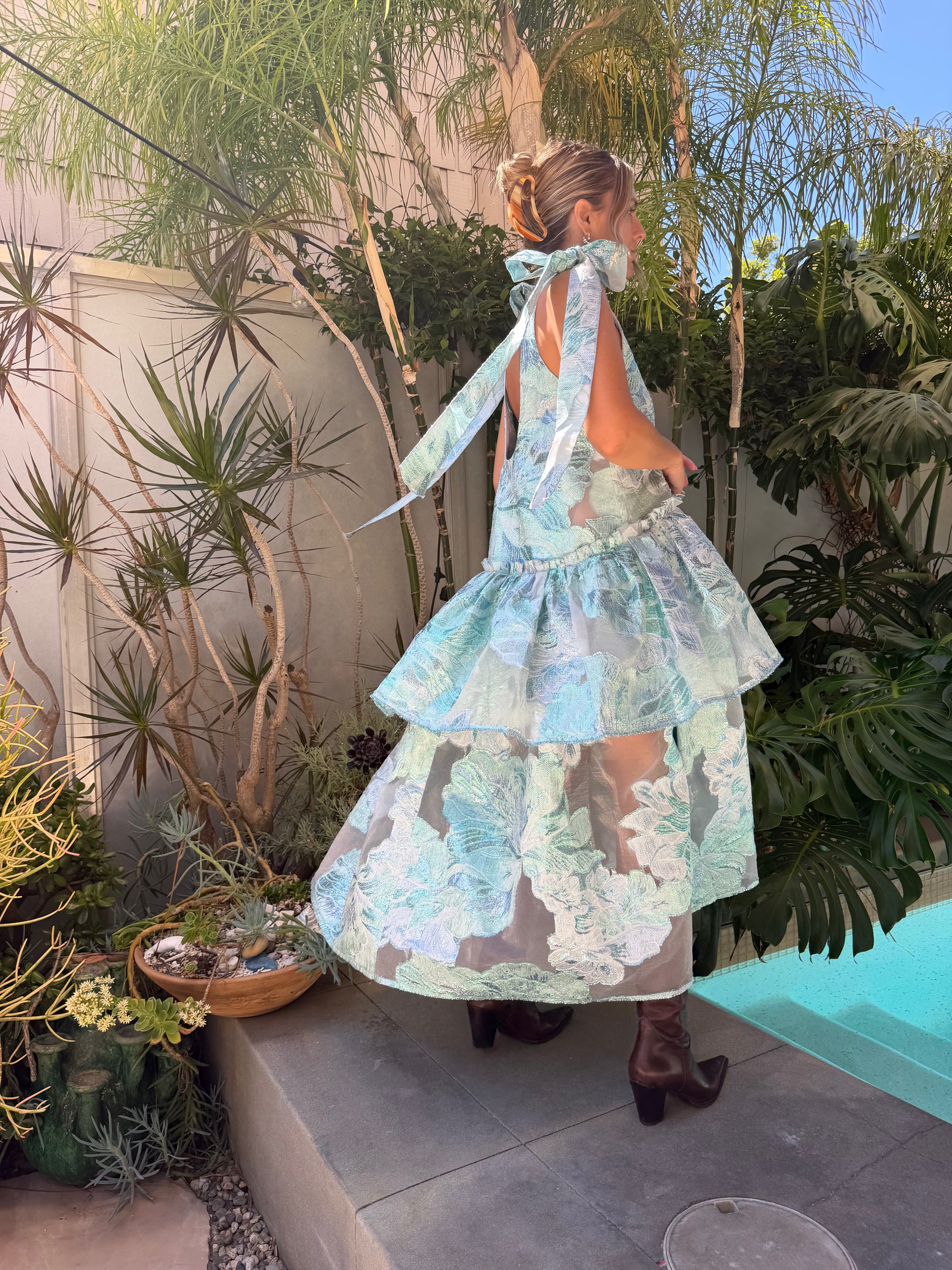 2-in-1 Brocade Dress