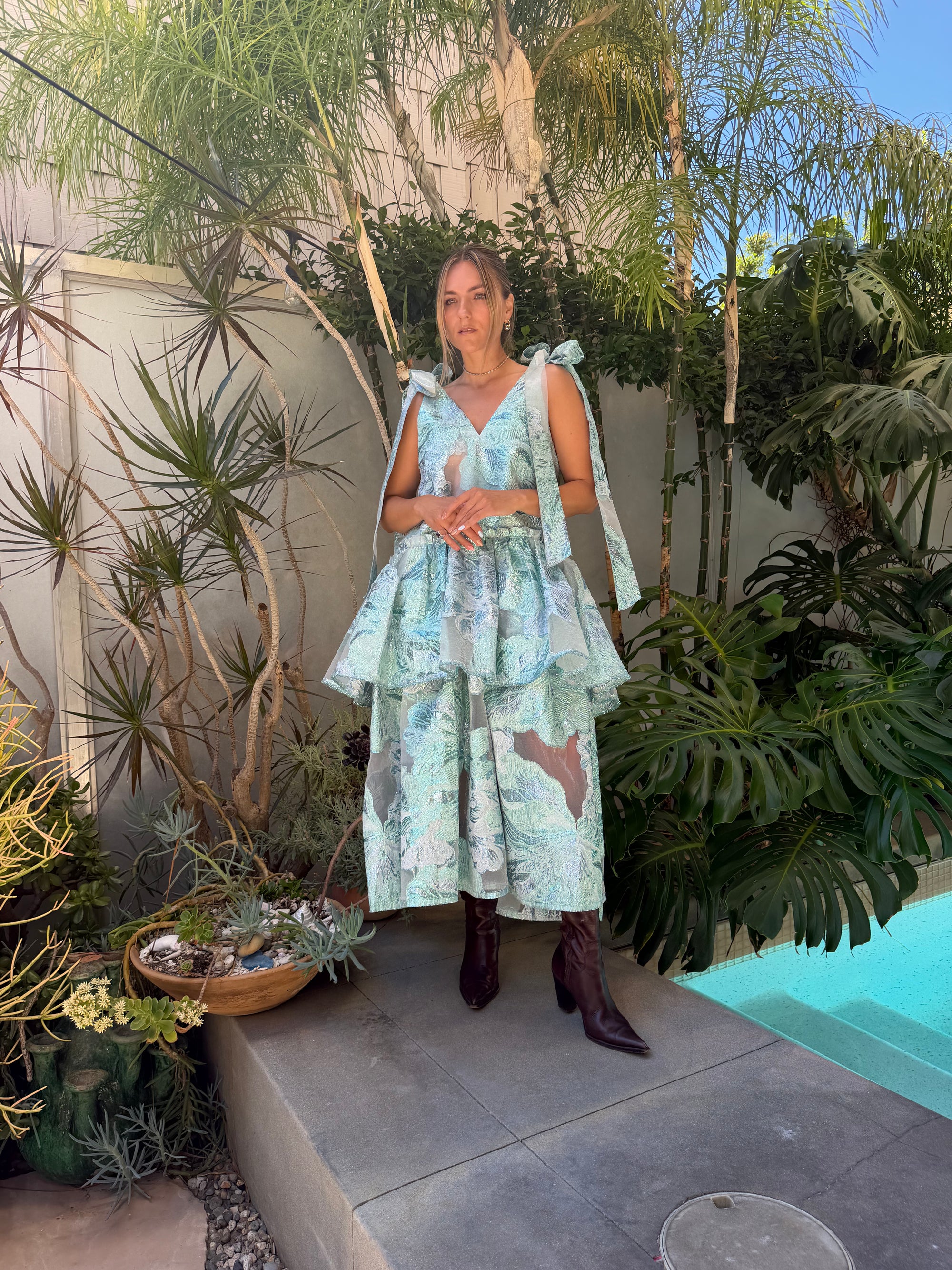 2-in-1 Brocade Dress