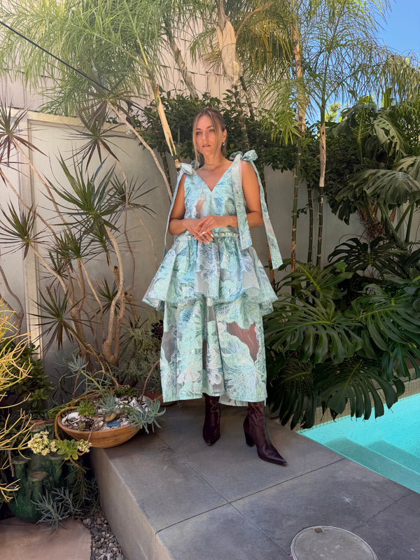 2-in-1 Brocade Dress