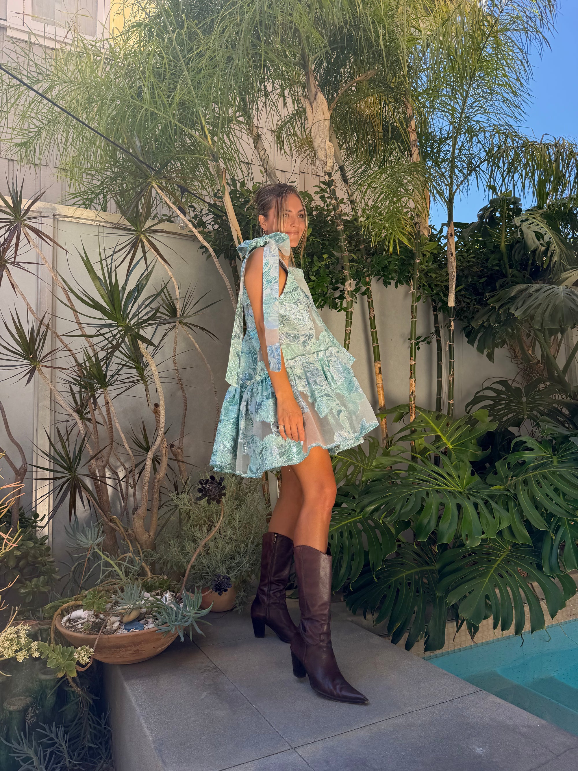 2-in-1 Brocade Dress