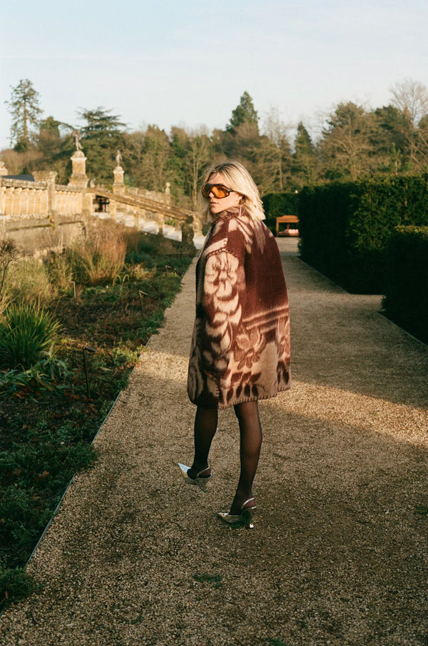 Plum Monochrome Blanket Coat