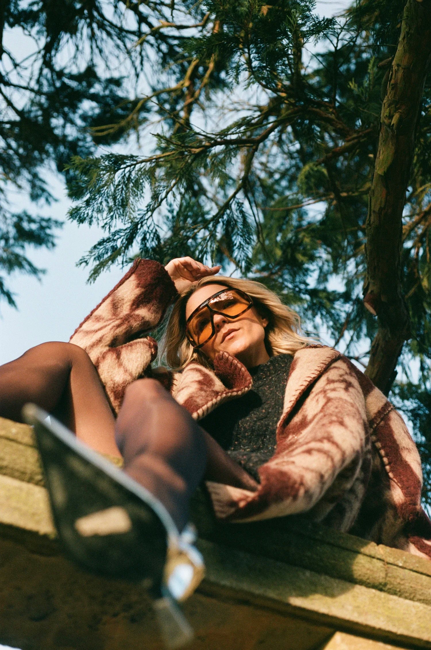 Plum Monochrome Blanket Coat