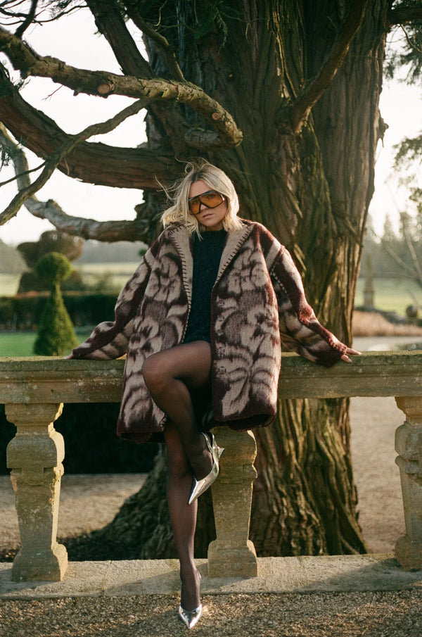 Plum Monochrome Blanket Coat