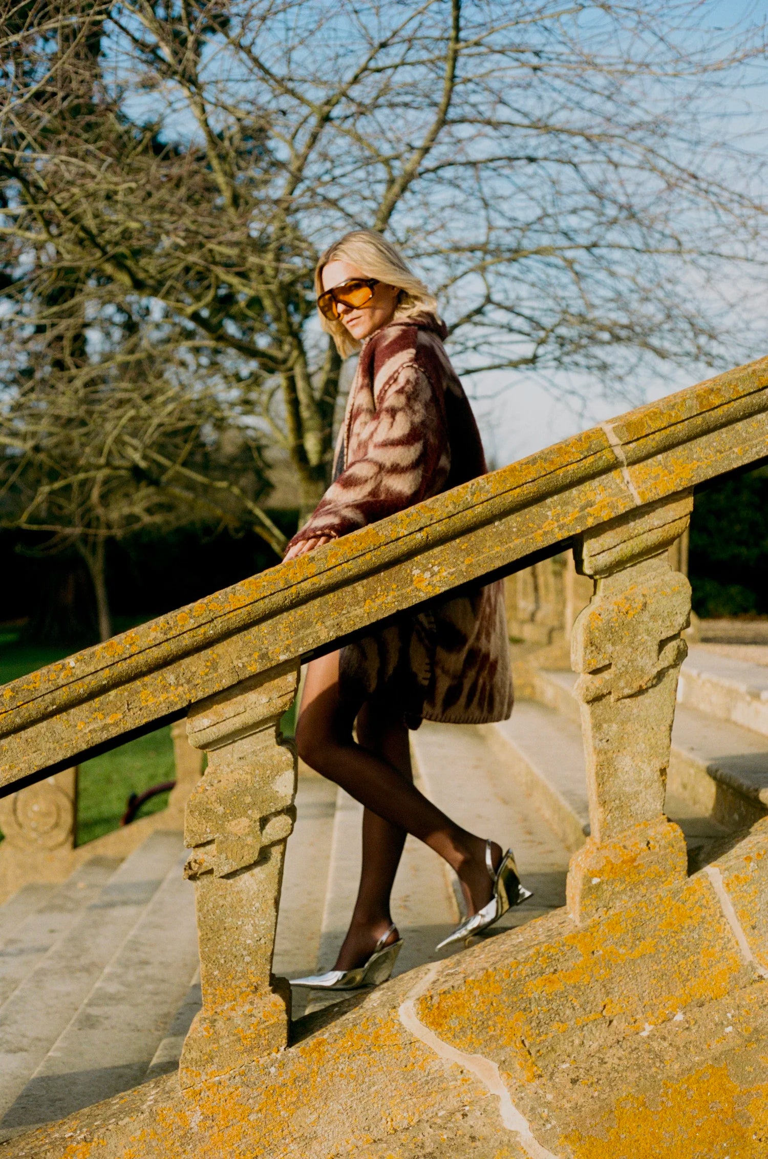 Plum Monochrome Blanket Coat