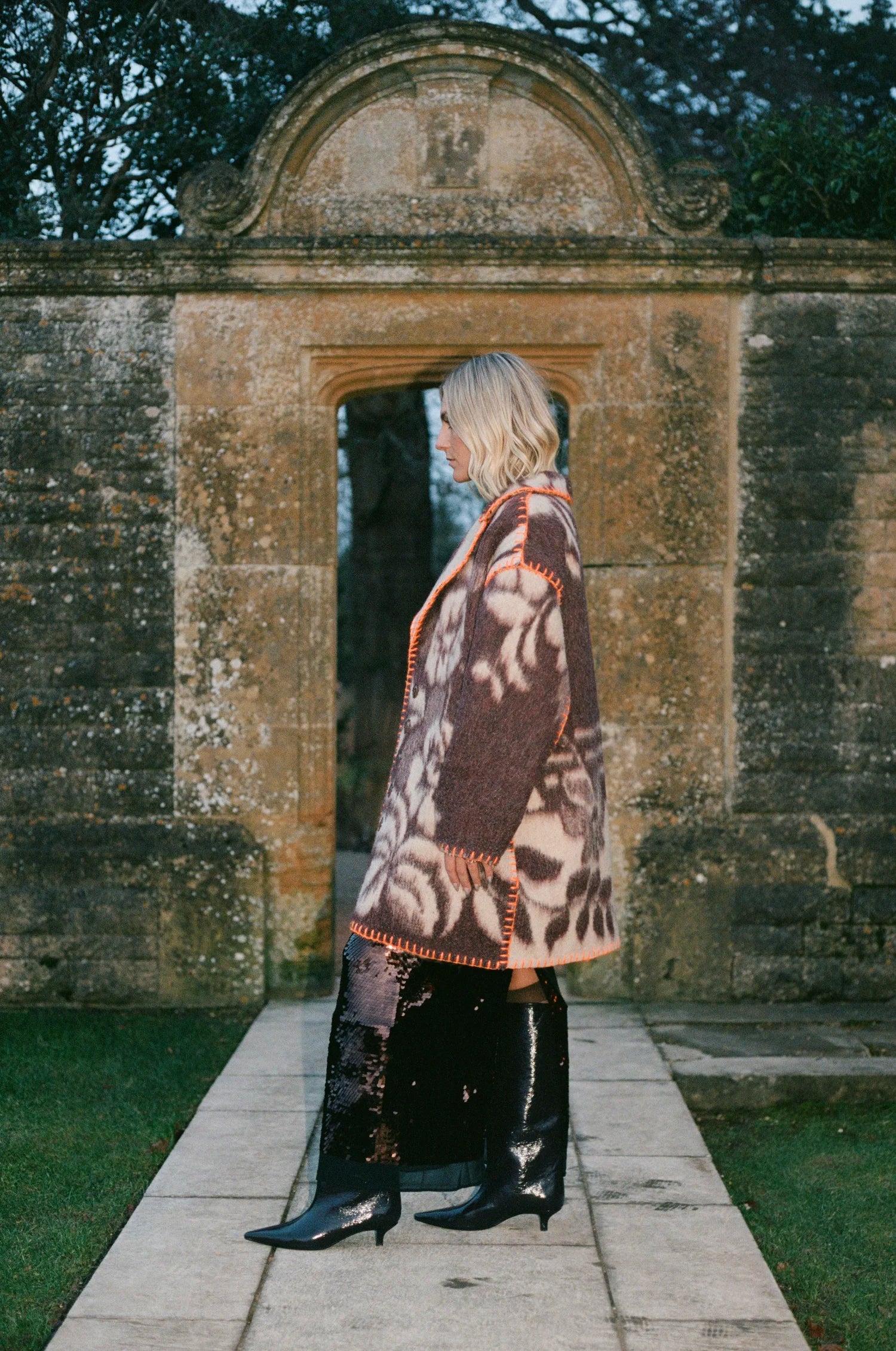 Plum Orange Blanket Coat
