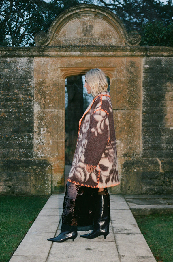 Plum Orange Blanket Coat