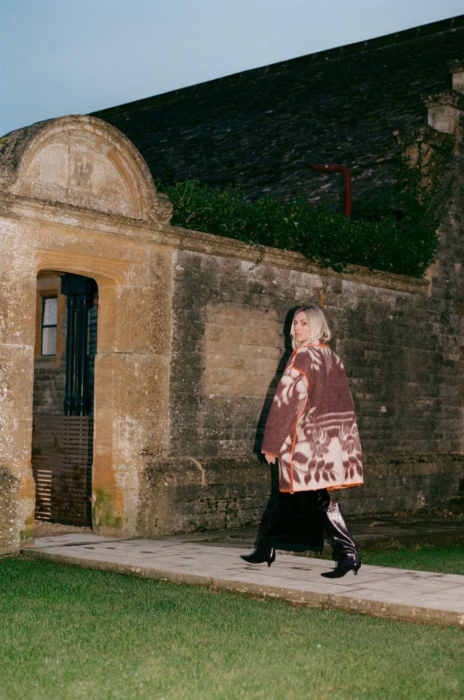 Plum Orange Blanket Coat