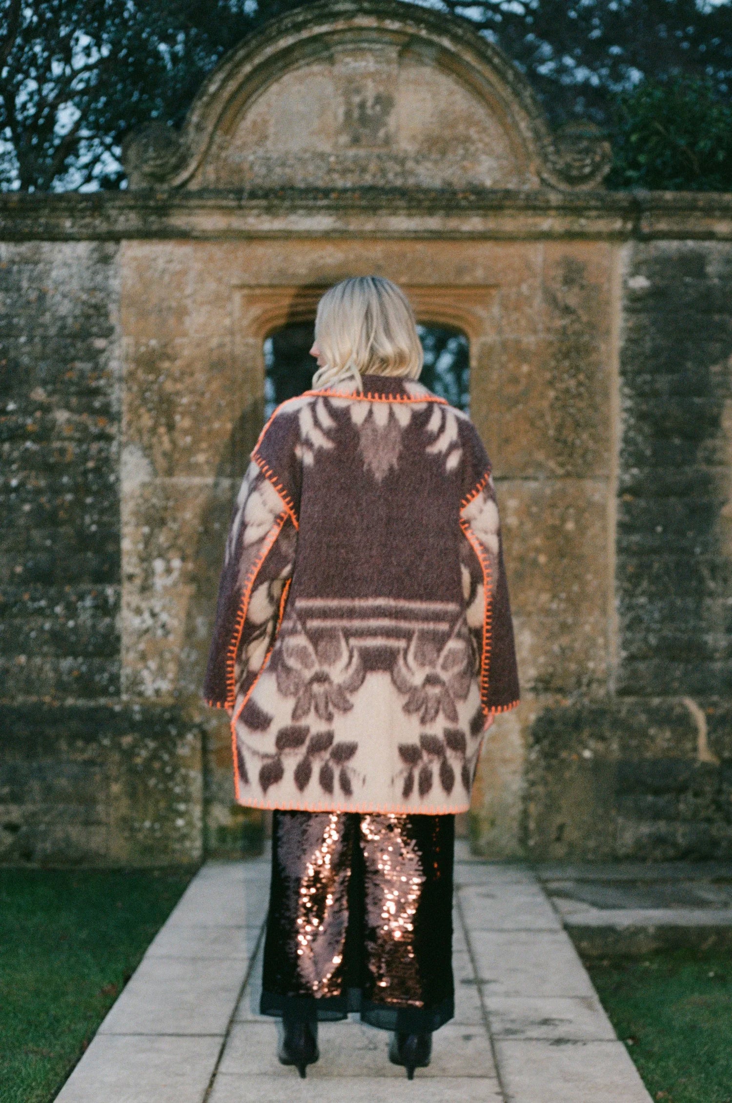 Plum Orange Blanket Coat