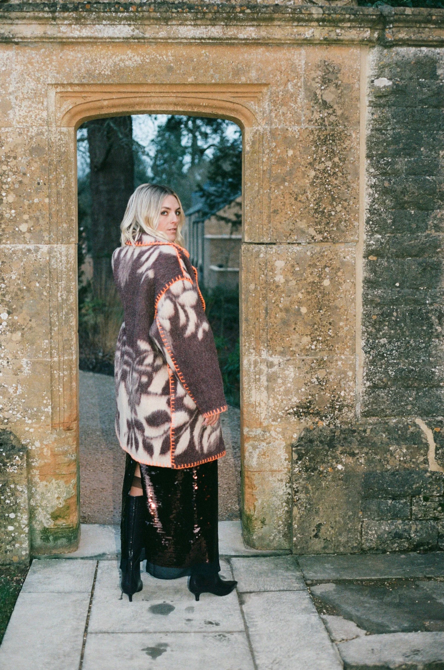 Plum Orange Blanket Coat