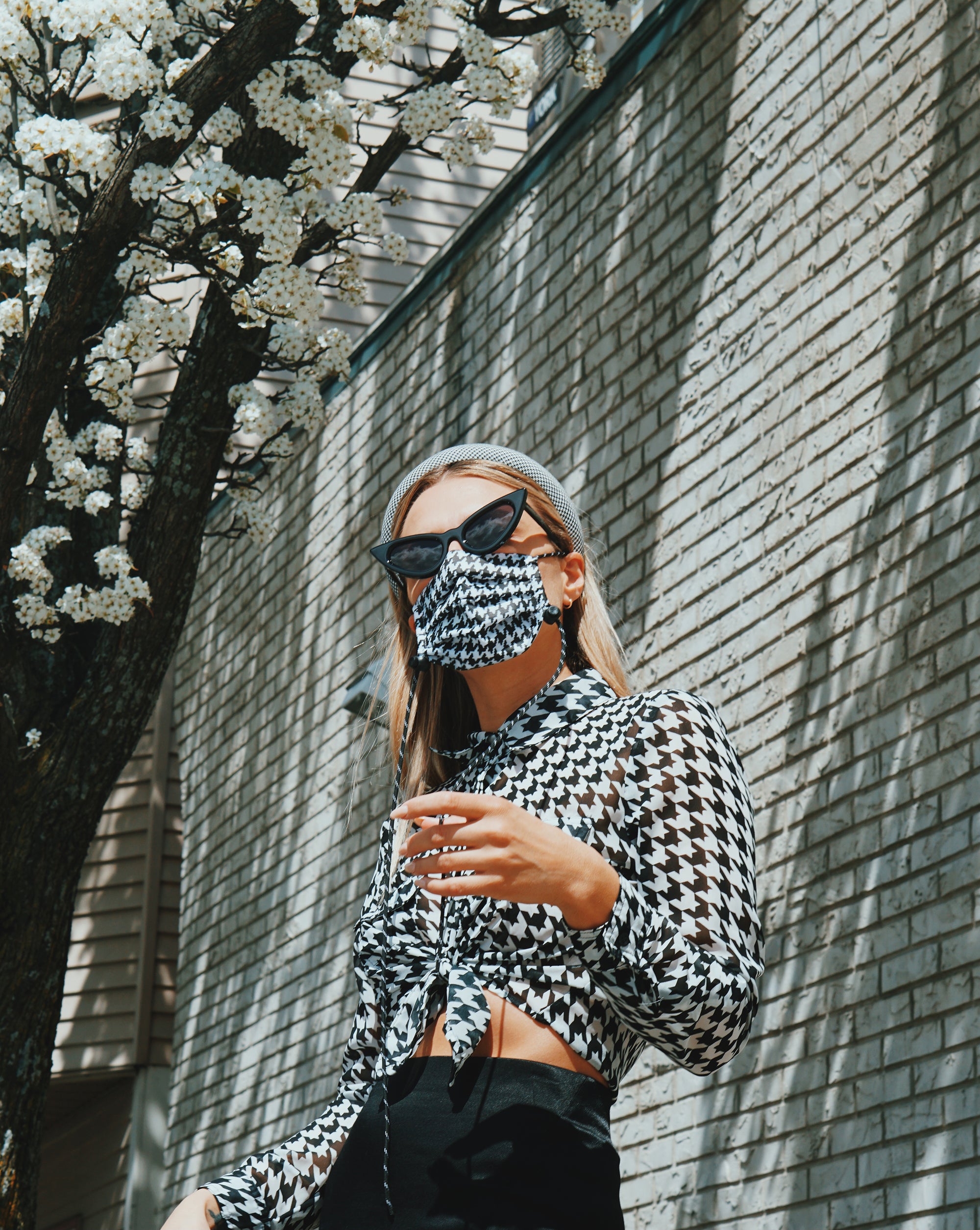 Houndstooth Face Cover